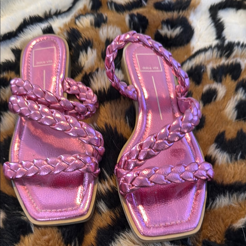NWOT dolce vida Women's Pink Braided Sandals